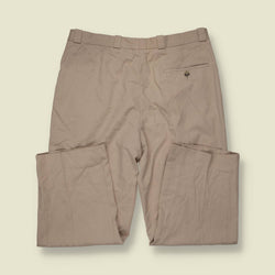 1980s | Berg | Stone Cotton Blend Pleated Trousers - w32