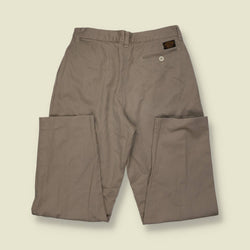 1980s | Ober Basic | Taupe Cotton Blend Pleated Trousers - w30