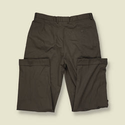 1980s | Marks & Spencer | Khaki Grey Pleated Trousers - w32