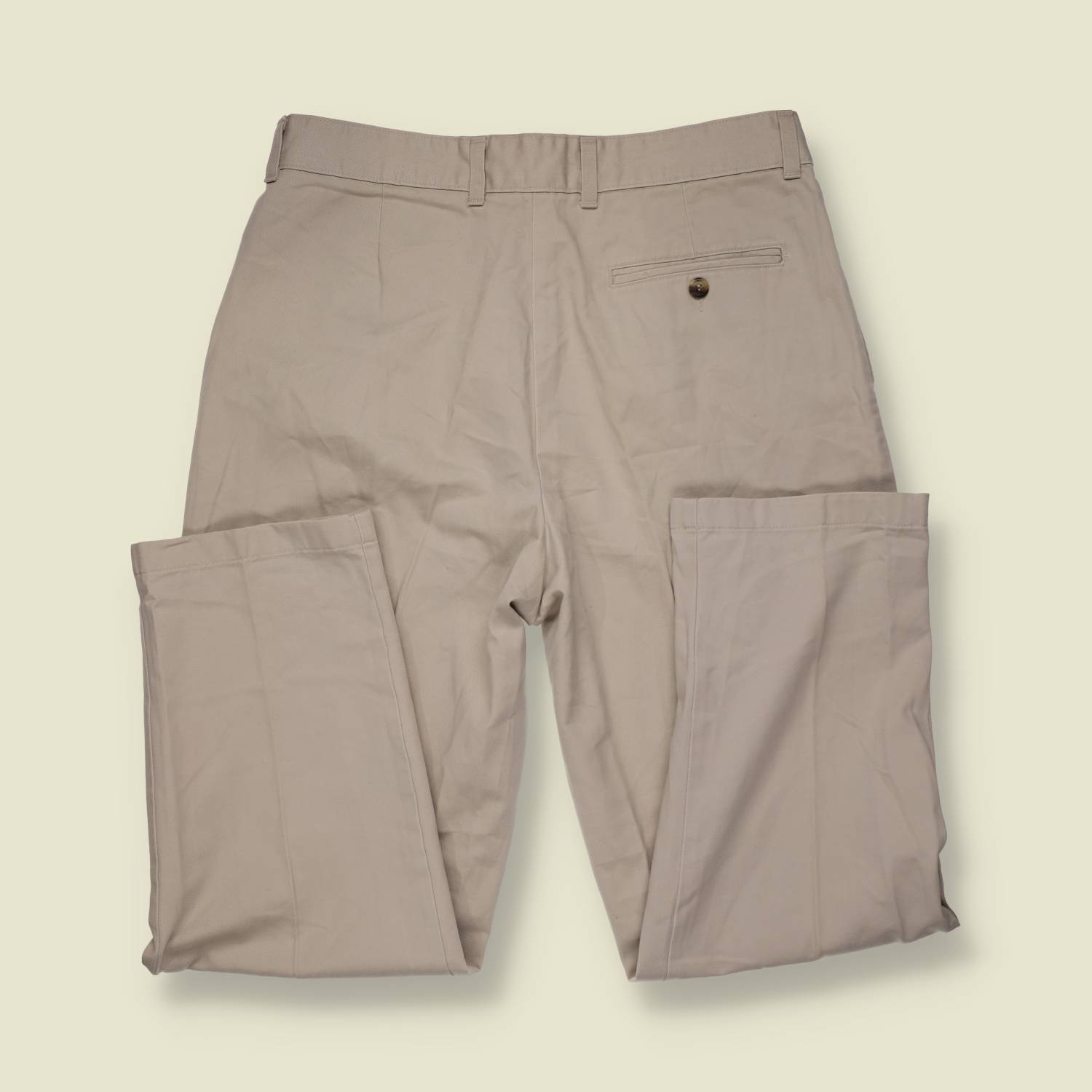 1980s | Stone Cotton Pleated Trousers - w34