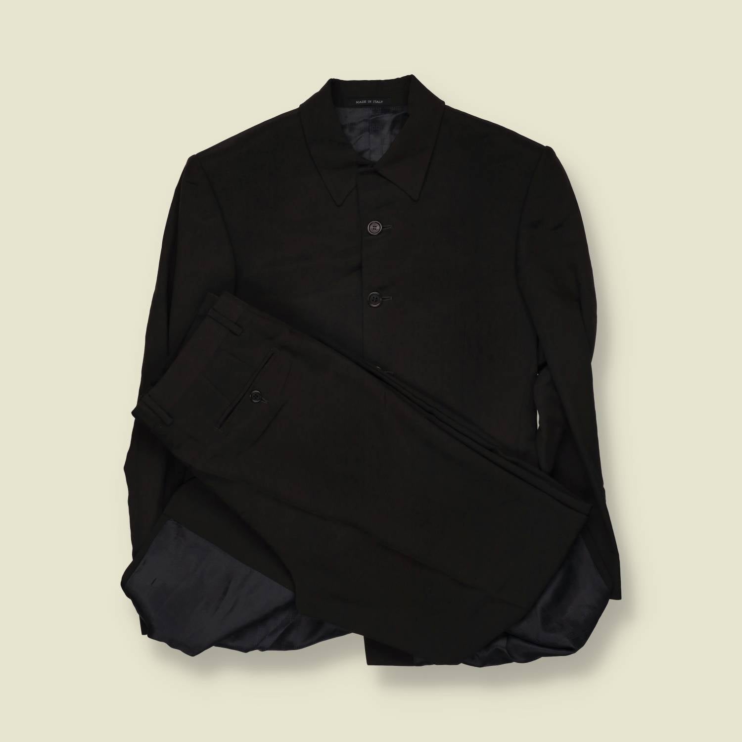 1990s | Carlo Pignatelli | Black Two-Piece Suit - Made in Italy - XS