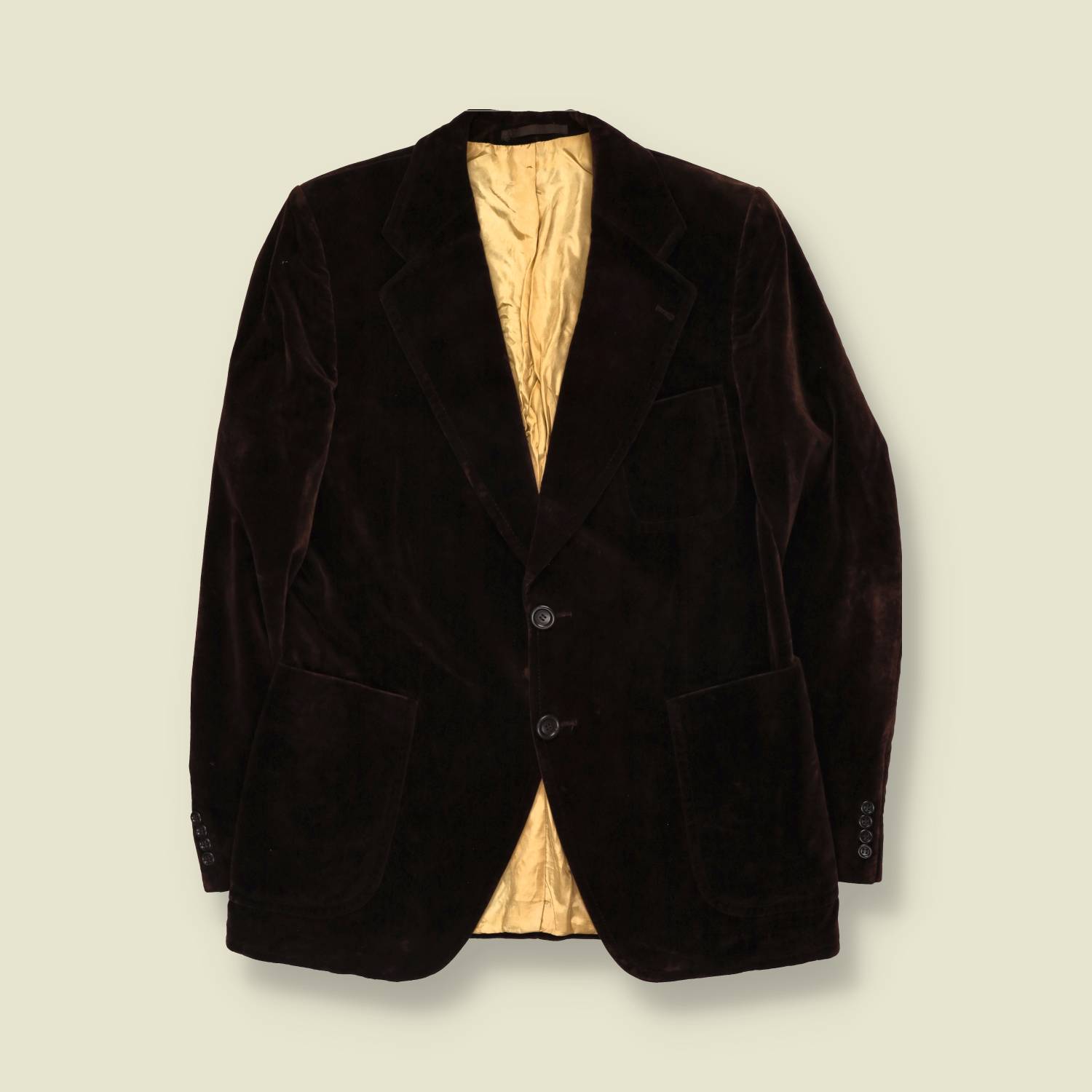 1970s | Dark Brown Velvet Two-Button Blazer - M