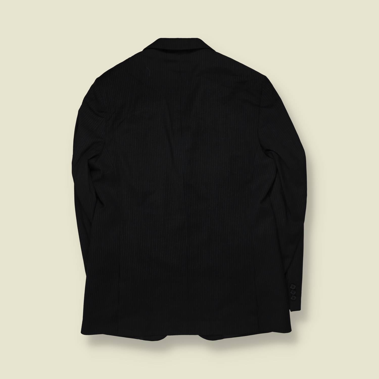 1990s | Black Pinstripe Two-Piece Suit - M