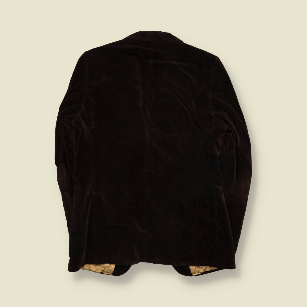 1970s | Dark Brown Velvet Two-Button Blazer - M