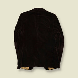 1970s | Dark Brown Velvet Two-Button Blazer - M