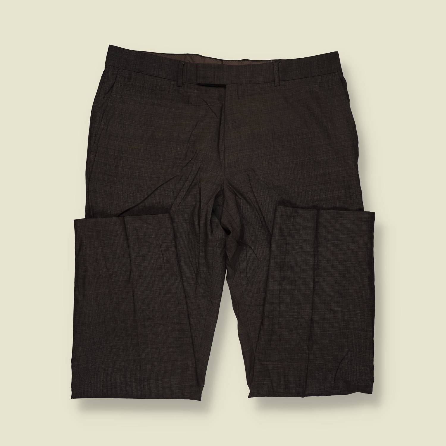 1980s | Dark Brown Glen Check Two-Piece Suit - XL