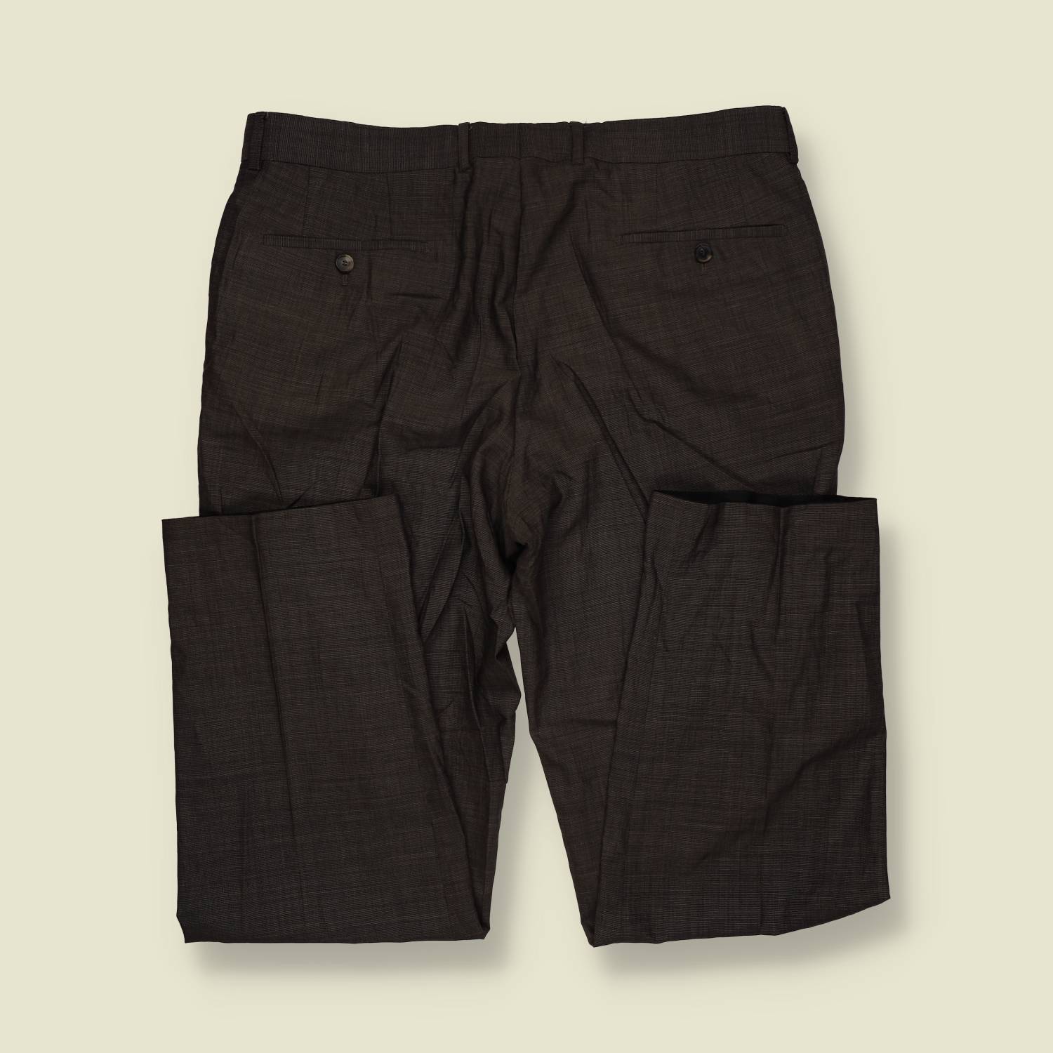 1980s | Dark Brown Glen Check Two-Piece Suit - XL