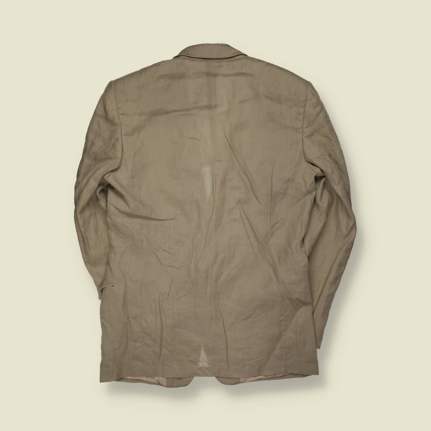 1980s | Stone Linen Two-Piece Suit - Made in Italy - S