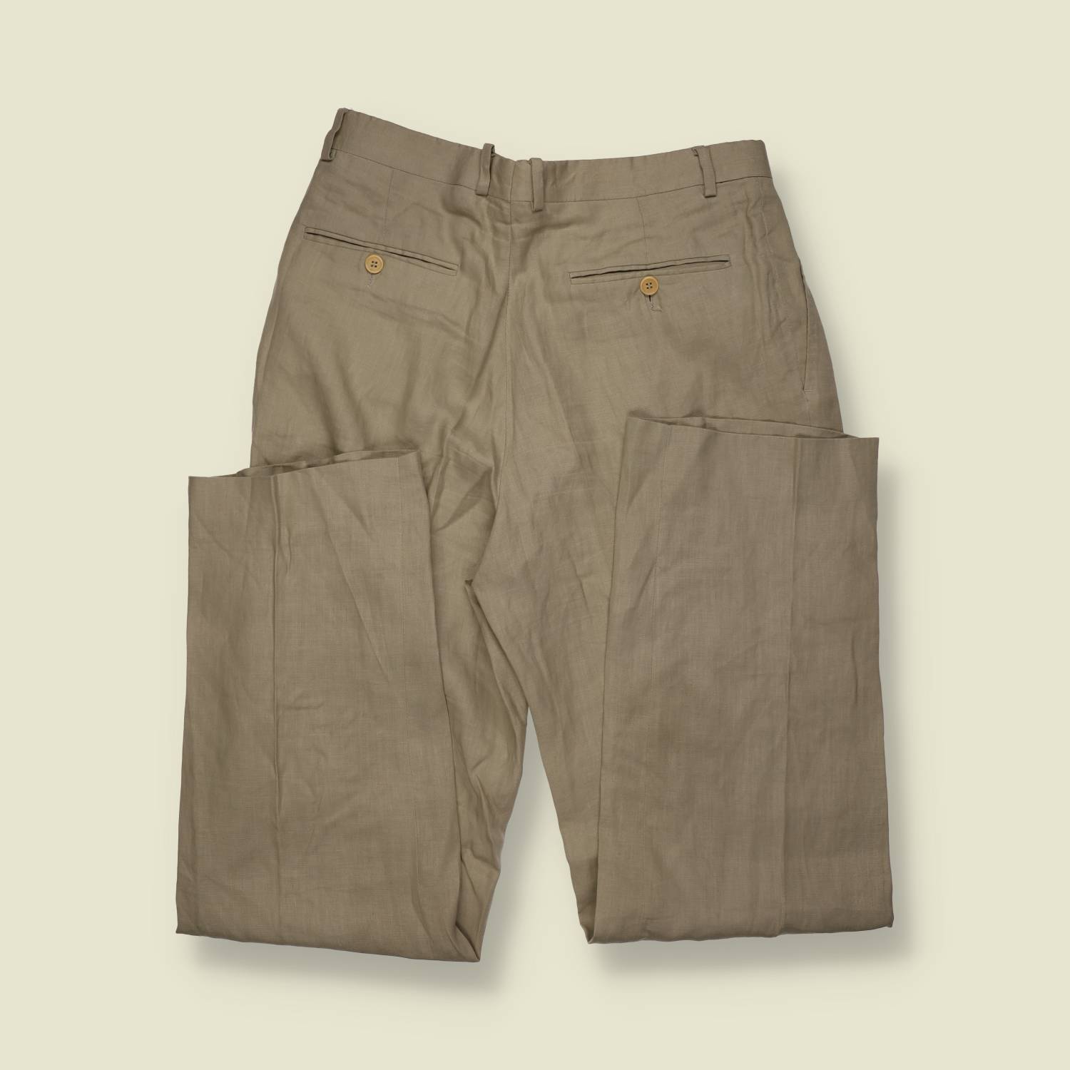1980s | Stone Linen Two-Piece Suit - Made in Italy - S