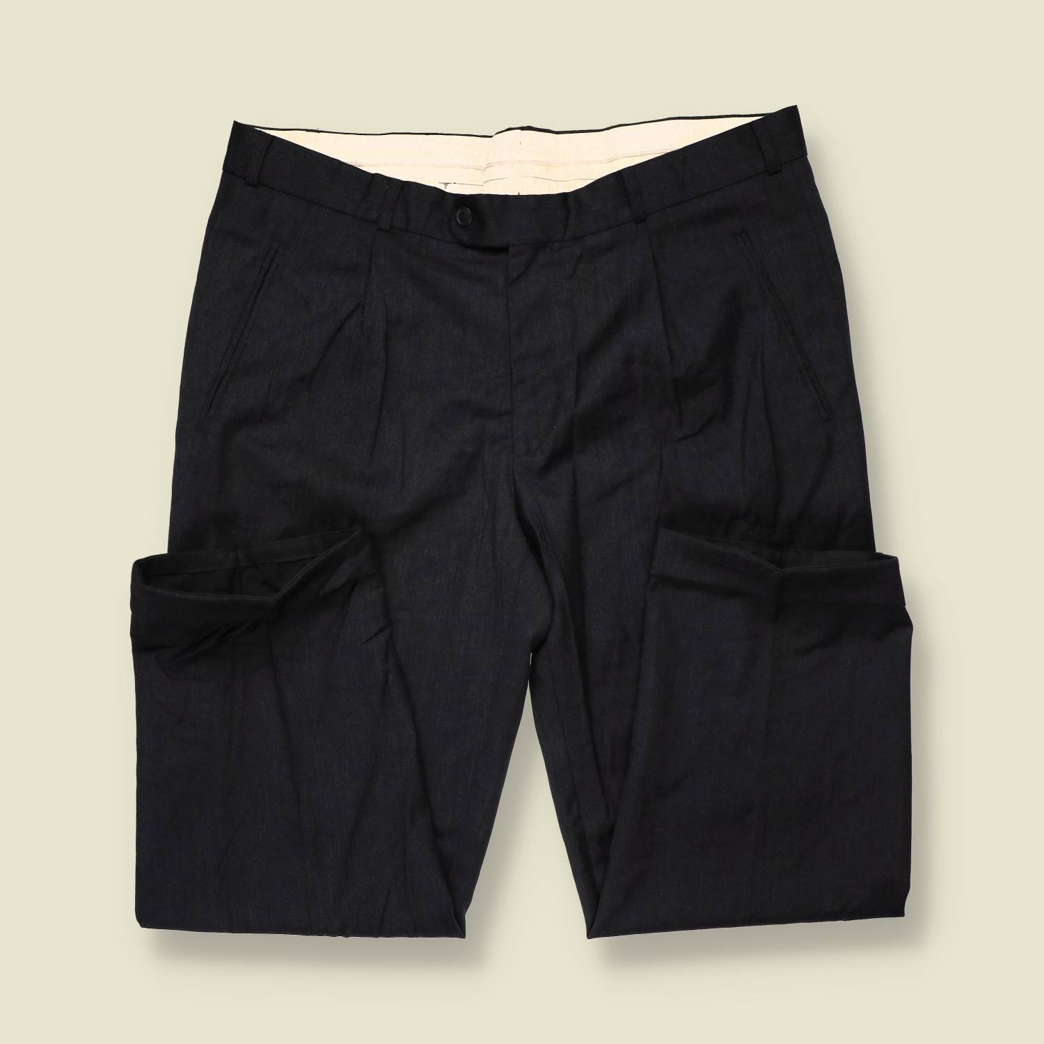 1980s | Commander | Black Double-Breasted Two-Piece Suit - L