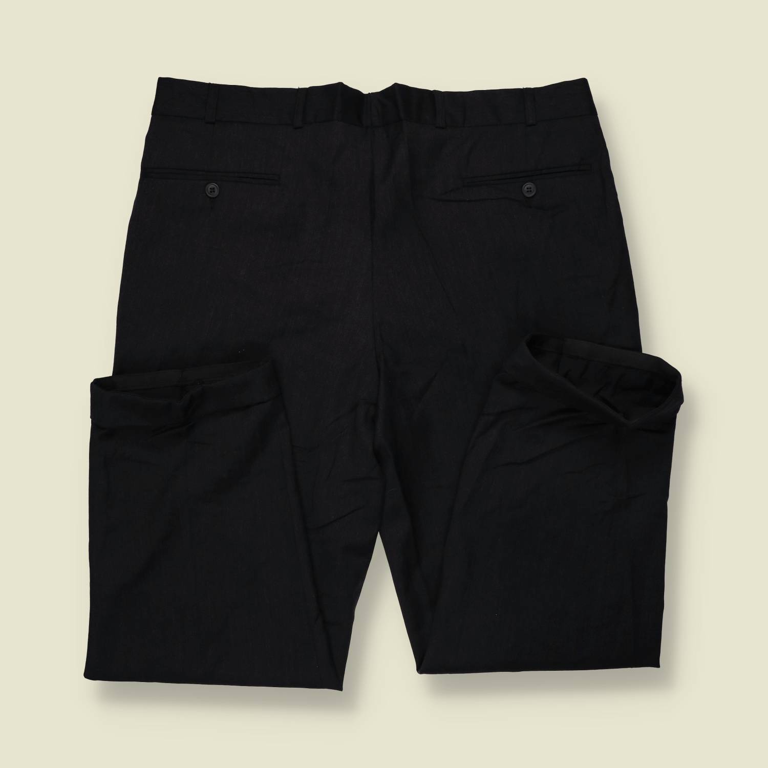 1980s | Commander | Black Double-Breasted Two-Piece Suit - L