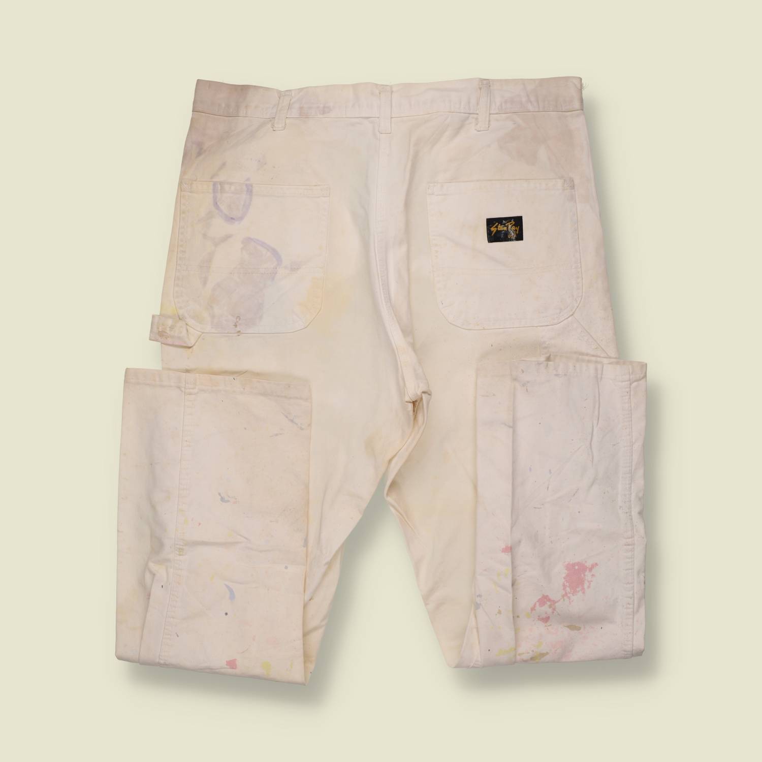 1970s-80s | Stan Ray | White Painter's Cargo Pants - w28