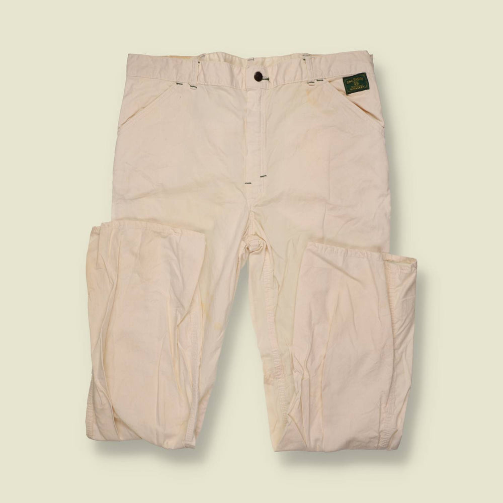 1970s-80s | Hogwashers | Cream Jack Daniels Painter's Cargo Pants - w36