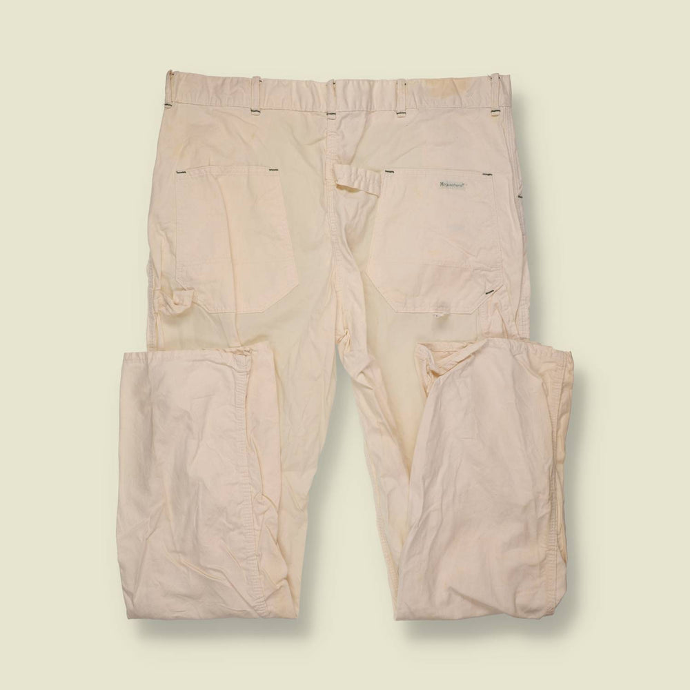 1970s-80s | Hogwashers | Cream Jack Daniels Painter's Cargo Pants - w36
