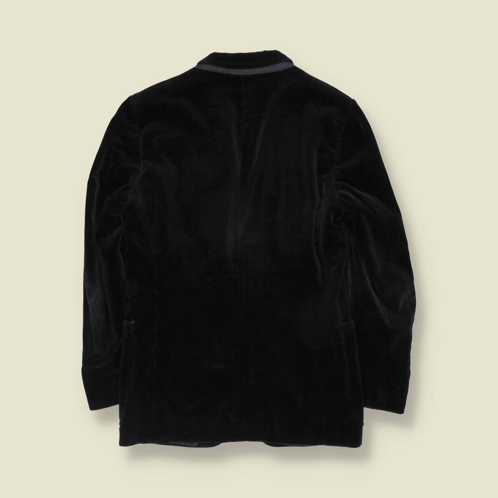 1970s | Black Velvet Two-Button Blazer - XXS