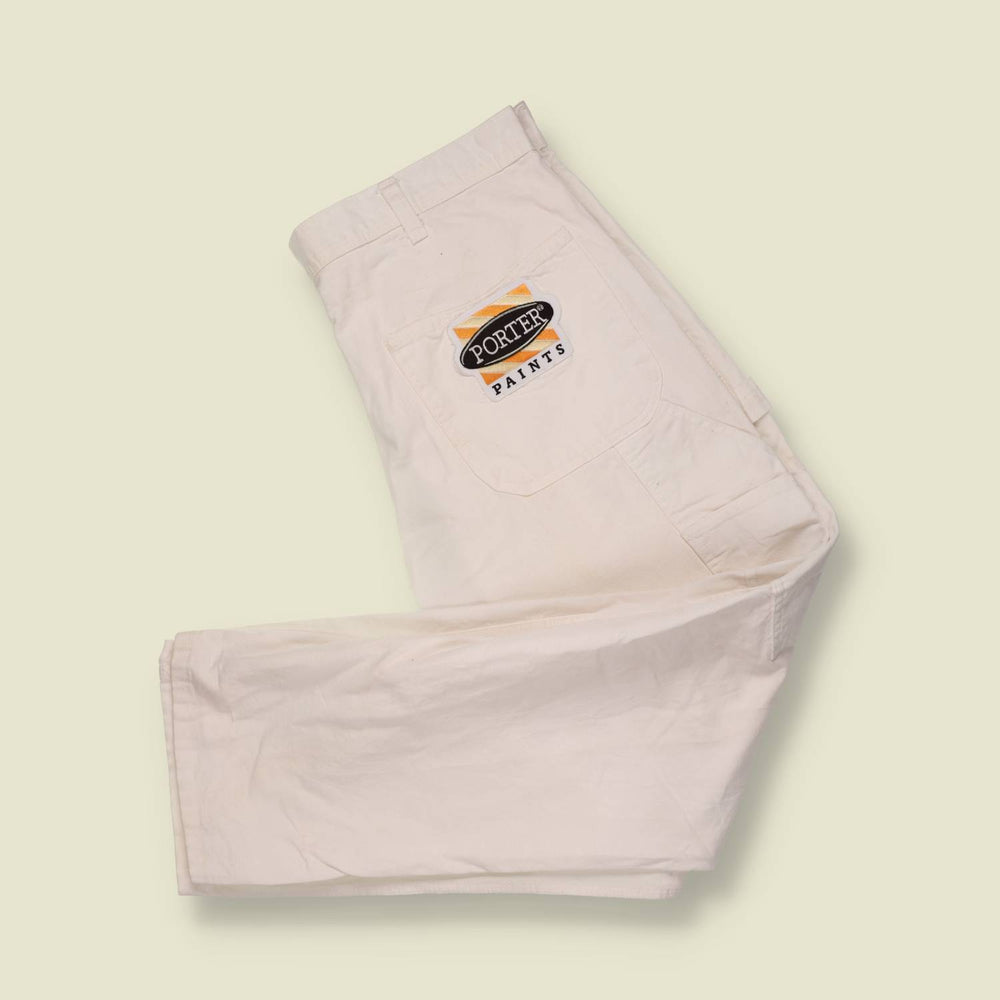 1980s | Porter Paints | White Painter's Cargo Pants - w36