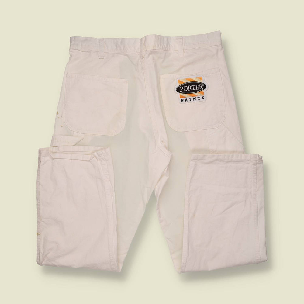 1980s | Porter Paints | White Painter's Cargo Pants - w36
