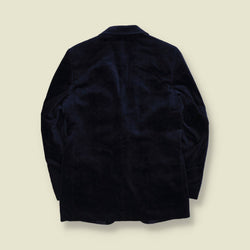 1970s | Navy Velvet Two-Button Blazer - XS