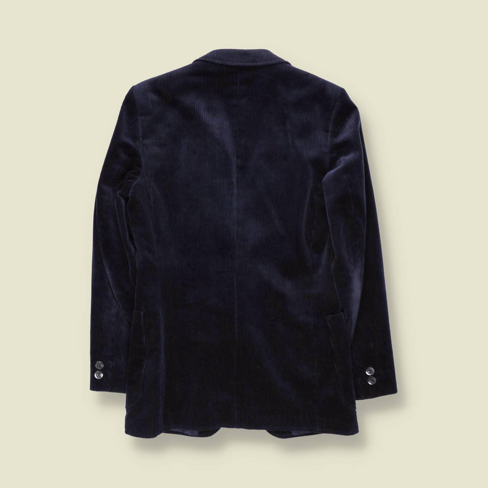 1970s | Navy Corduroy Two-Button Blazer - XS