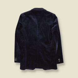 1970s | Navy Corduroy Two-Button Blazer - XS