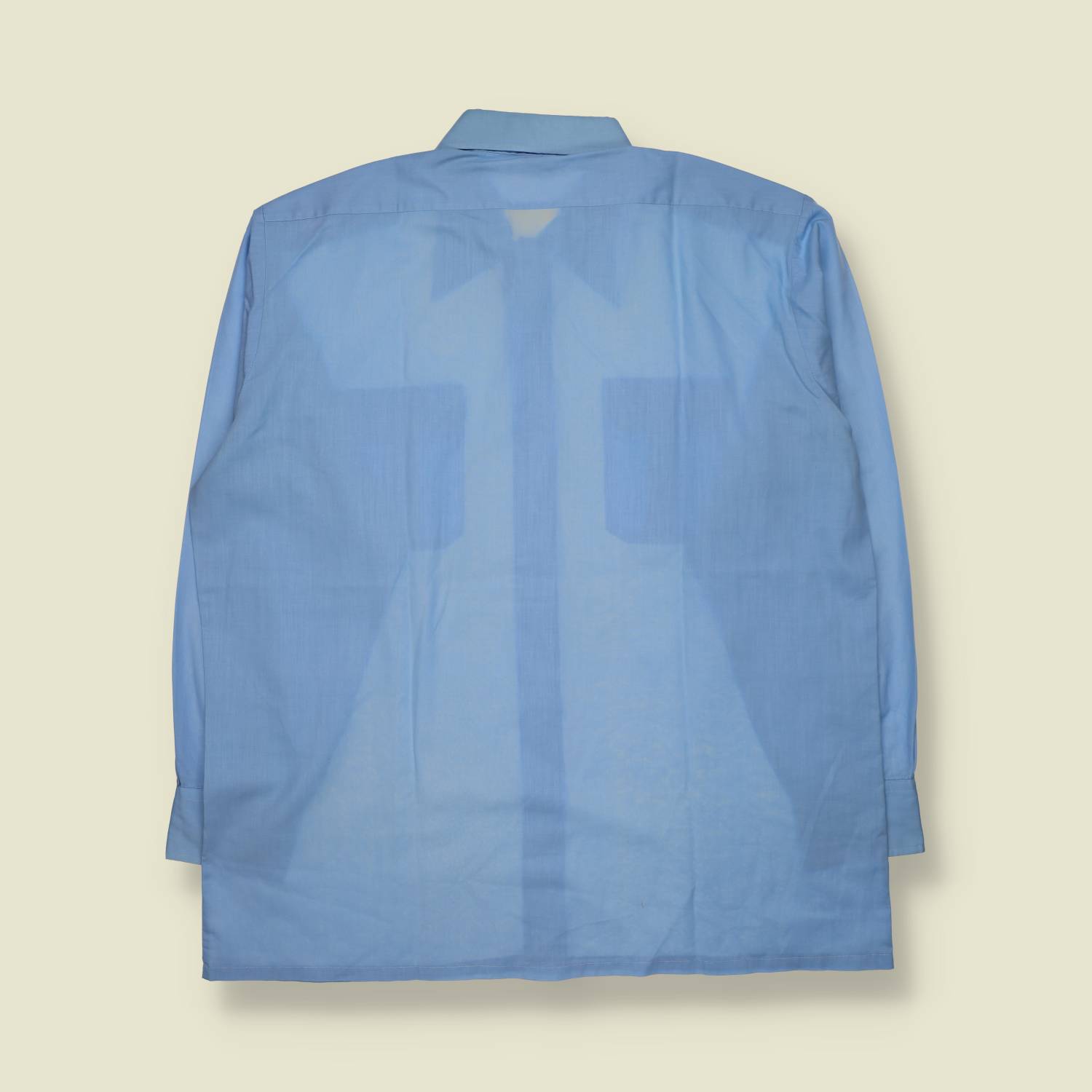1970s | Sky Blue Cotton Utility Shirt - 3XL