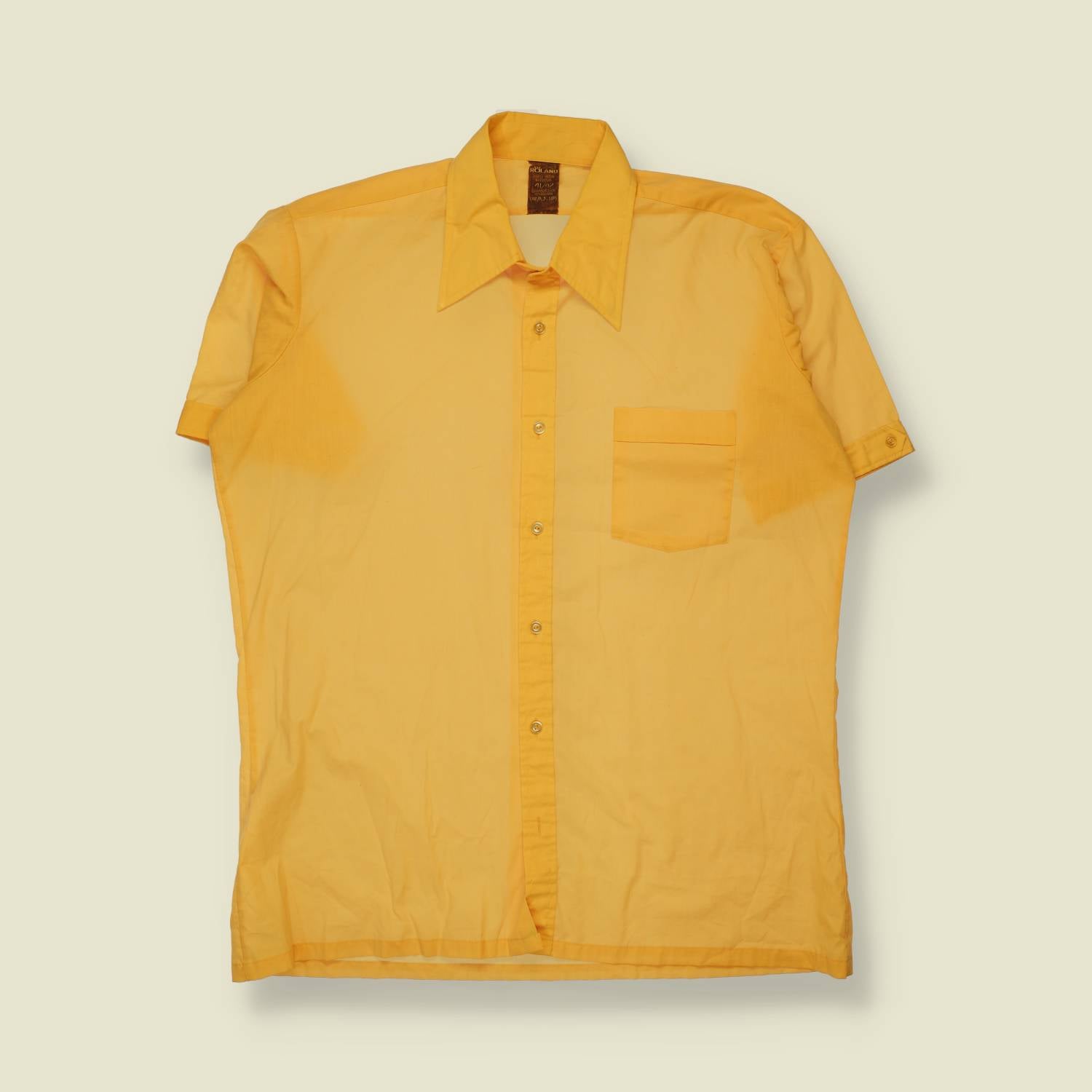1970s | Roland | Yellow Short Sleeve Shirt - XXL