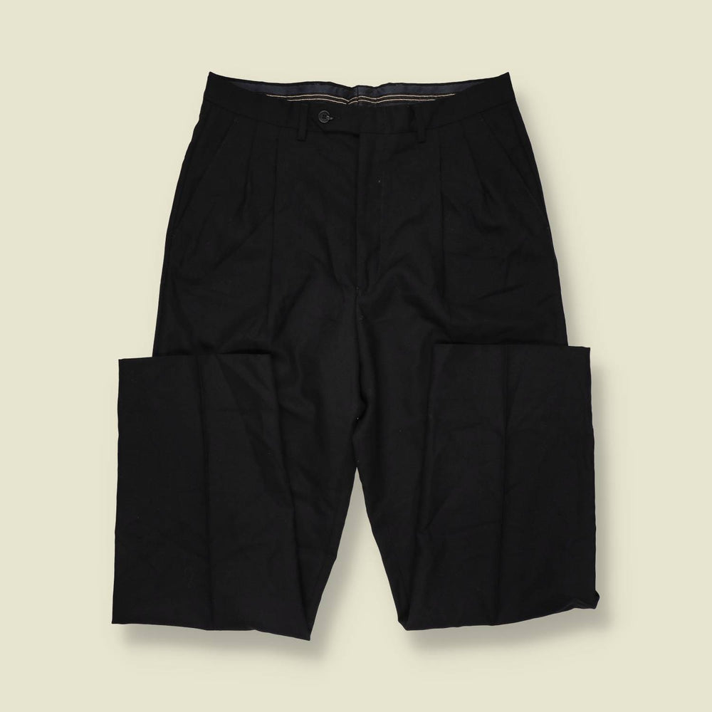 1980s | Black Pleated Trousers - w32