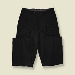 1980s | Black Pleated Trousers - w32