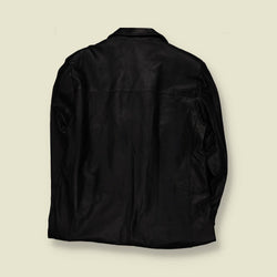 1990s | Vera Pelle | Black Leather Four-Button Jacket - Made in Italy - L