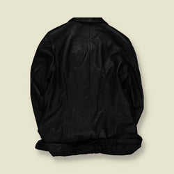 1990s | Maga | Black Leather Three-Button Jacket - XL