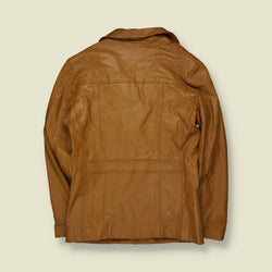 1990s | Smog | Tan Leather Three-Button Jacket - S