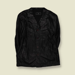 1990s | Alto Collection | Black Leather Four-Button Jacket - XL