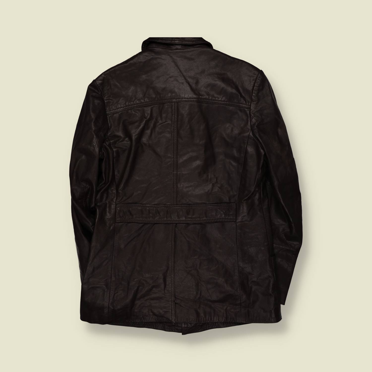 1990s | Dark Brown Leather Four-Button Jacket - S
