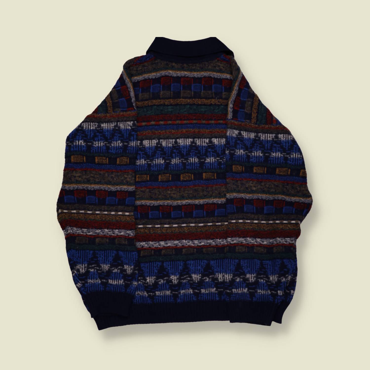 1990s Button Up Coogi Style Knit - M/L