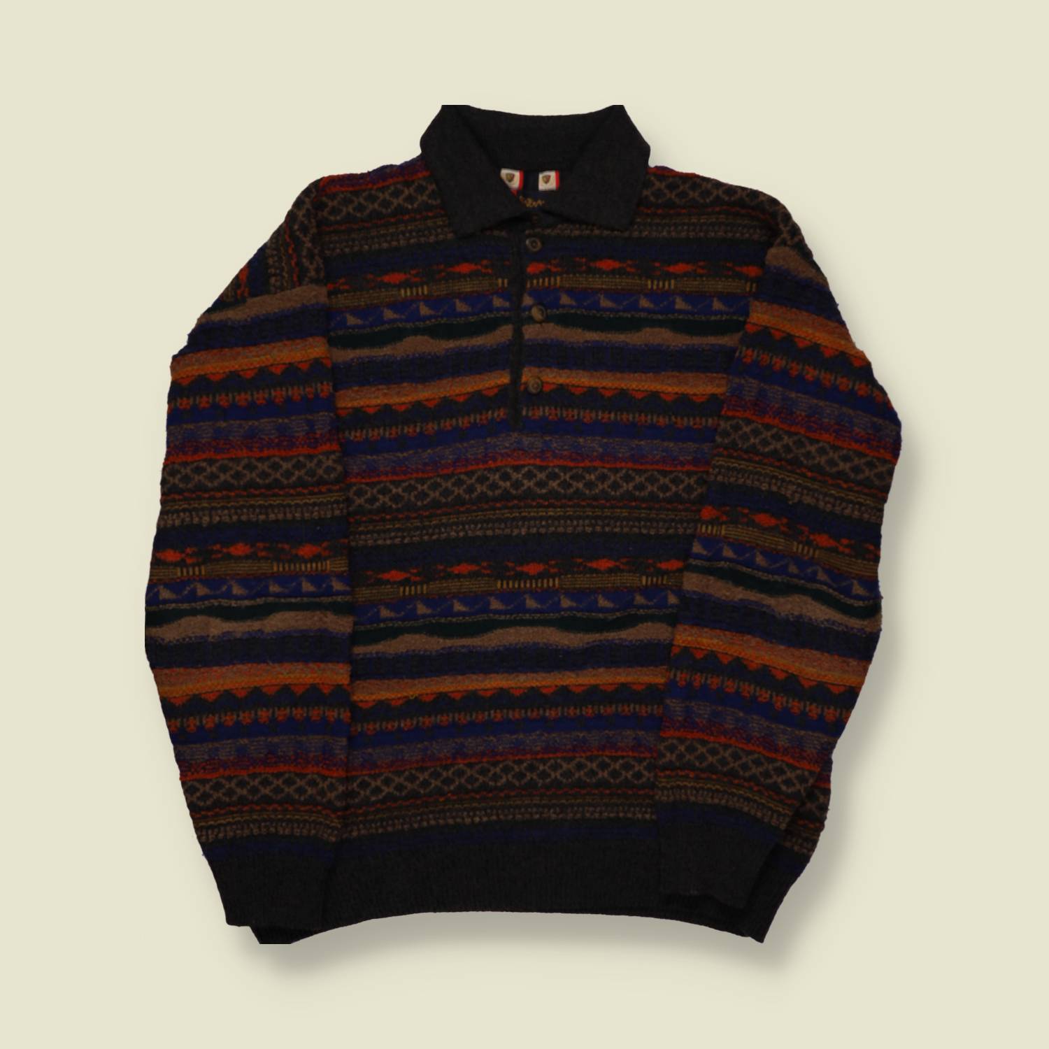 1990S Button up Coogi Style Knit - M/L