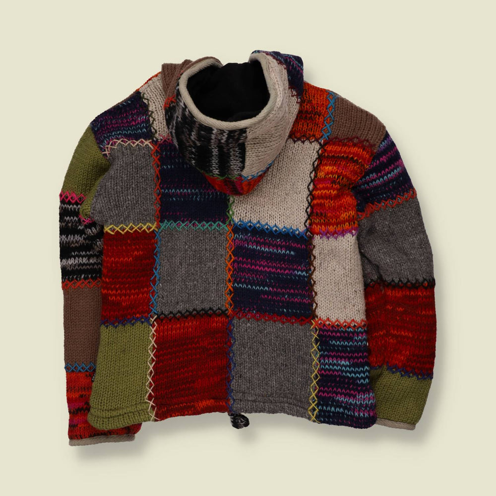 1990s | Priya | Patchwork Wool Knit Jacket | Multi - 10