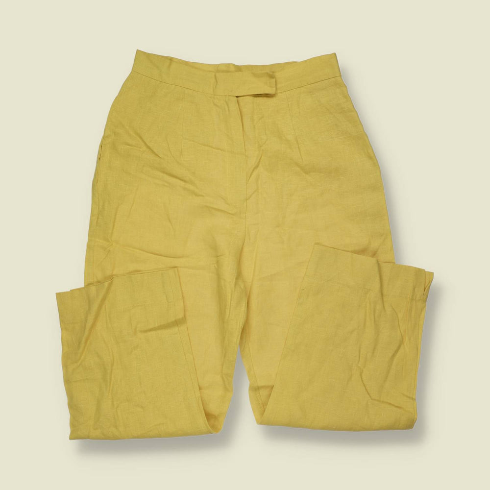 1990s | Linen Trousers | Yellow - w26