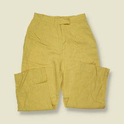 1990s | Linen Trousers | Yellow - w26