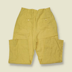 1990s | Linen Trousers | Yellow - w26