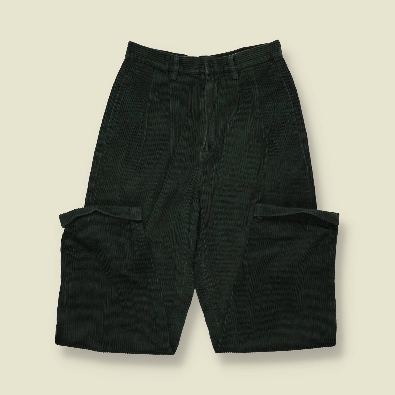 1980s | Eddie Bauer | Corduroy Trousers | Forest Green - w28