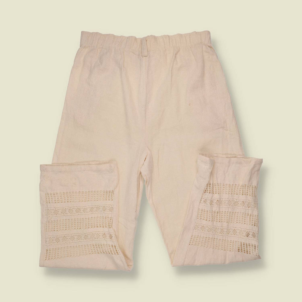 1980s | Linen Trousers | Cream - w30