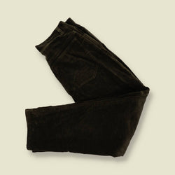 1990s | Jones | Velvet Trousers | Dark Olive - w28