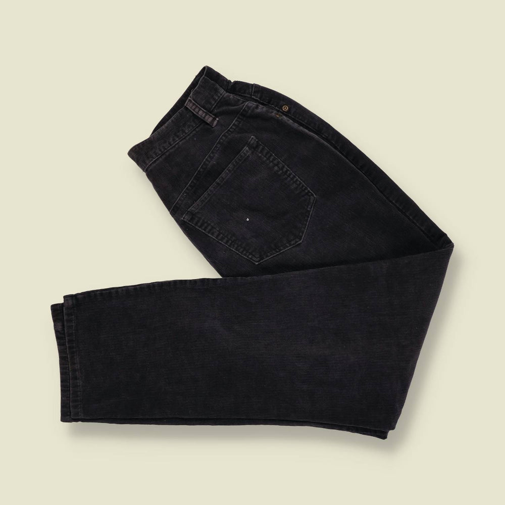 1990s | Liz Claiborne | High-Waisted Corduroy Trousers | Black - w26