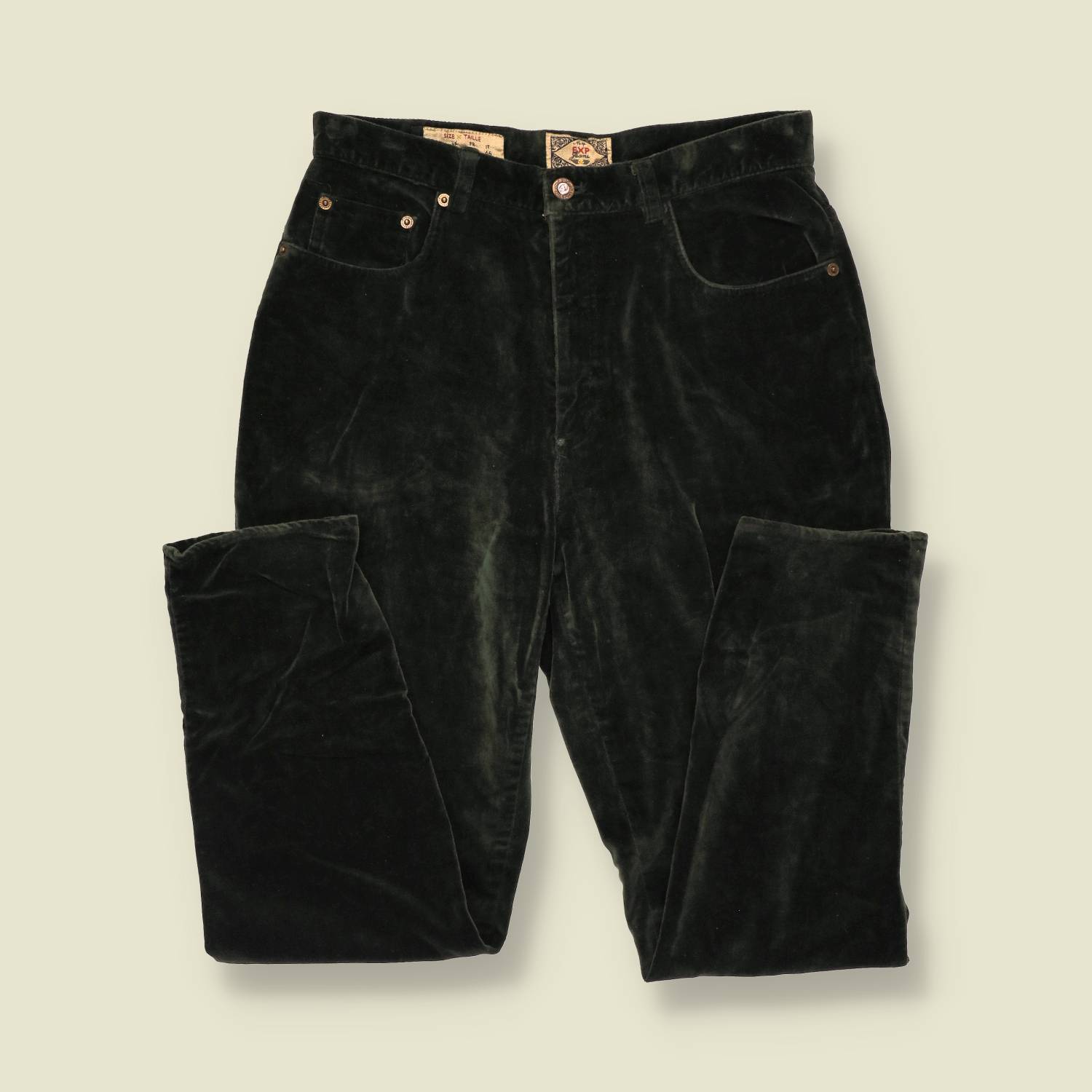 1990s | Express Jeans | Velvet Trousers | Dark Green - w30