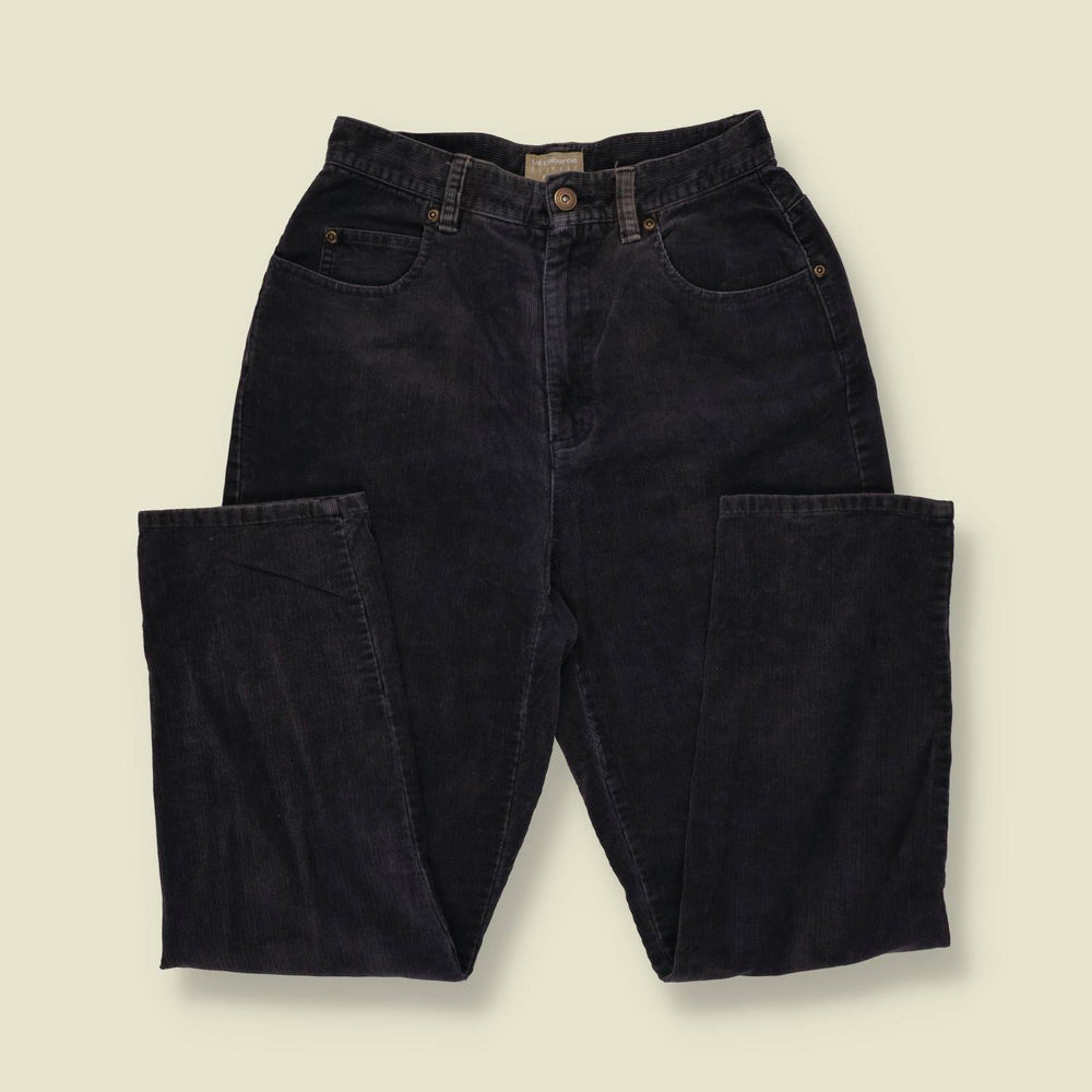 1990s | Liz Claiborne | High-Waisted Corduroy Trousers | Black - w26