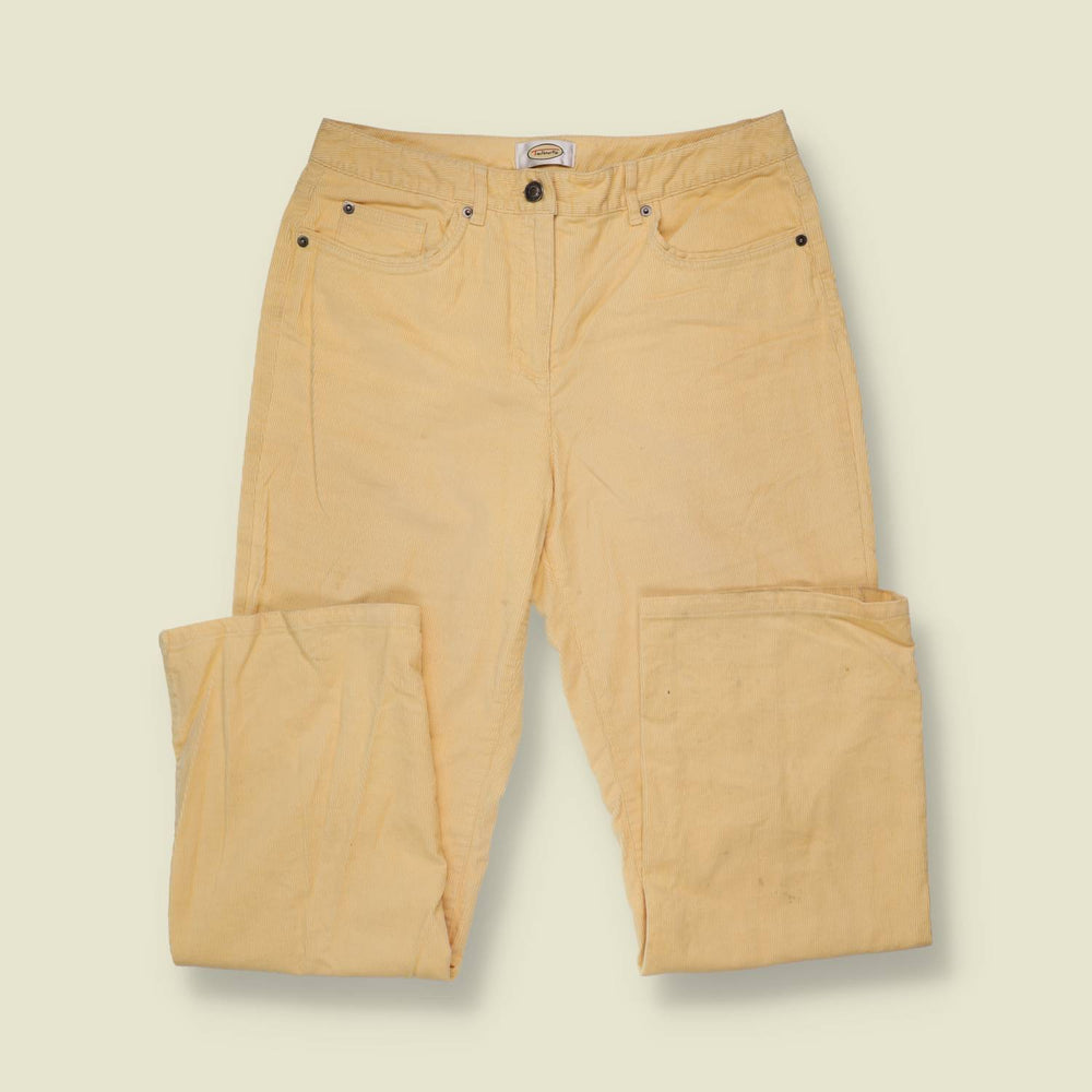 1990s | Talbots | Corduroy Trousers | Cream - w30