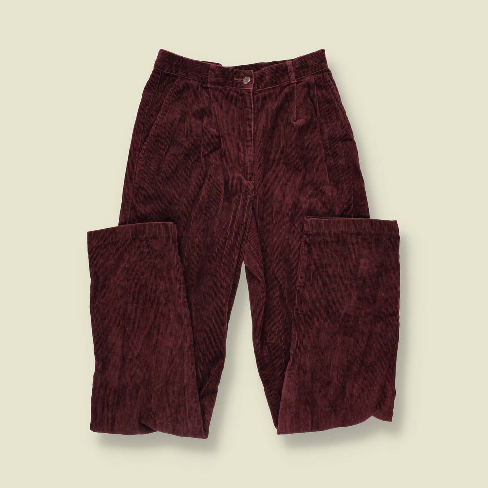 1990s | L.L. Bean | Corduroy Trousers | Burgundy - w26