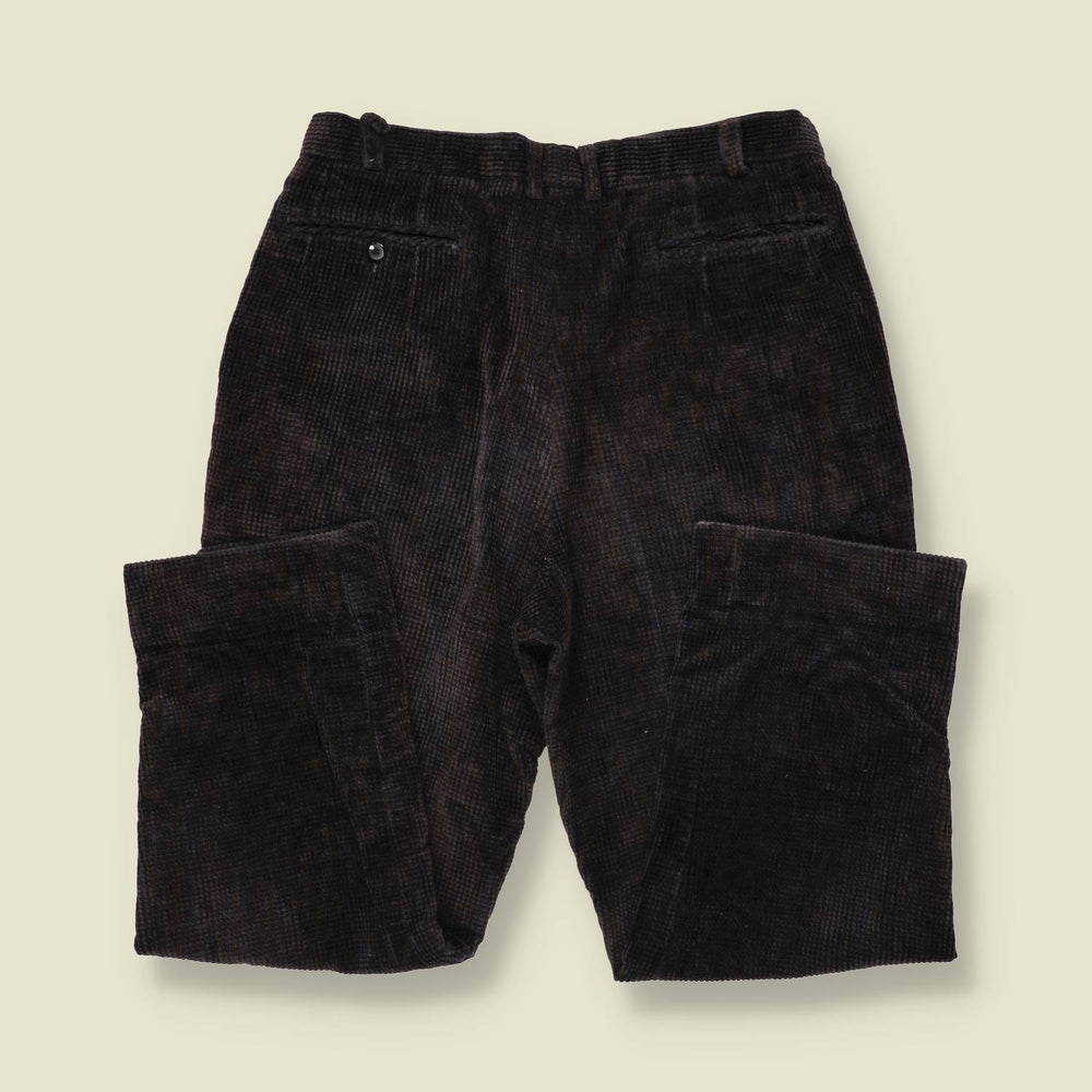 1980s | Waffle Corduroy Trousers | Charcoal - w32