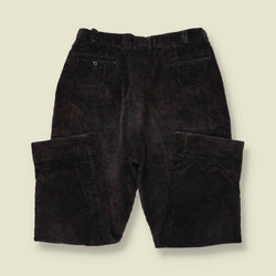 1980s | Waffle Corduroy Trousers | Charcoal - w32