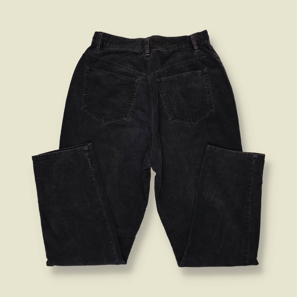 1990s | Liz Claiborne | High-Waisted Corduroy Trousers | Black - w26